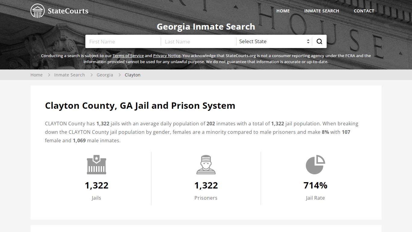Clayton County, GA Inmate Search - StateCourts