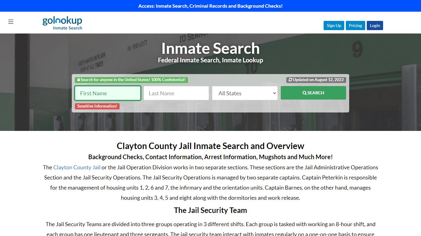 Clayton County Jail, Clayton County Jail Inmate Search
